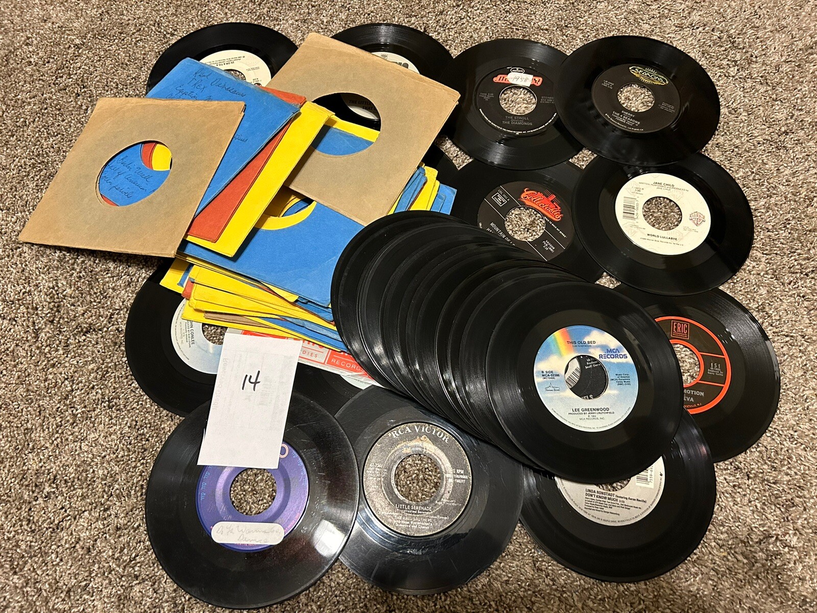 Lot of 30 Vintage 45 RPM Vinyl Records - Rock, Pop, Country, R&B 70s-90s - 14 Ready to Play-image