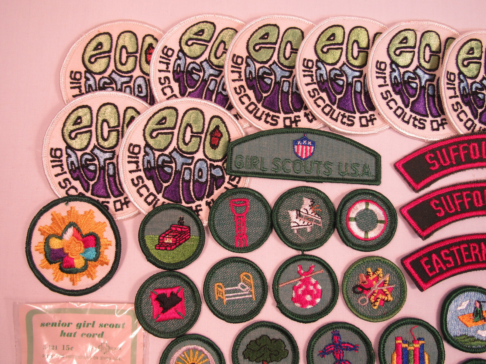 Vintage Girl Scouts Badges Patches Lot Collection NEW NOS SUFFOLK NEW