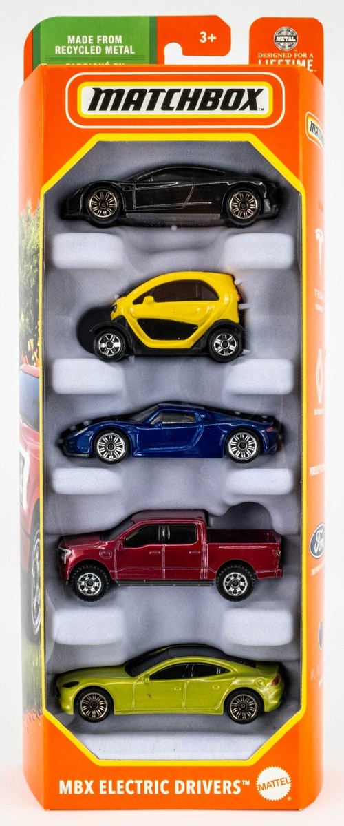 2024 Matchbox MBX Electric Drivers 5-Pack | Tesla | Porsche