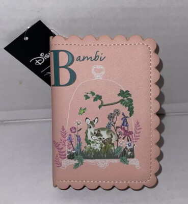 BAMBI Snap Button Closure Scallop WALLET With ID Slot. Pink And