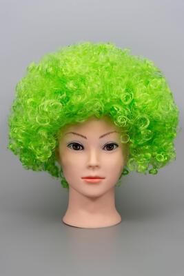 Lockige grüne Afro Perücke Funky 70er Disco Clown Unisex Kostüm Kleid Party
