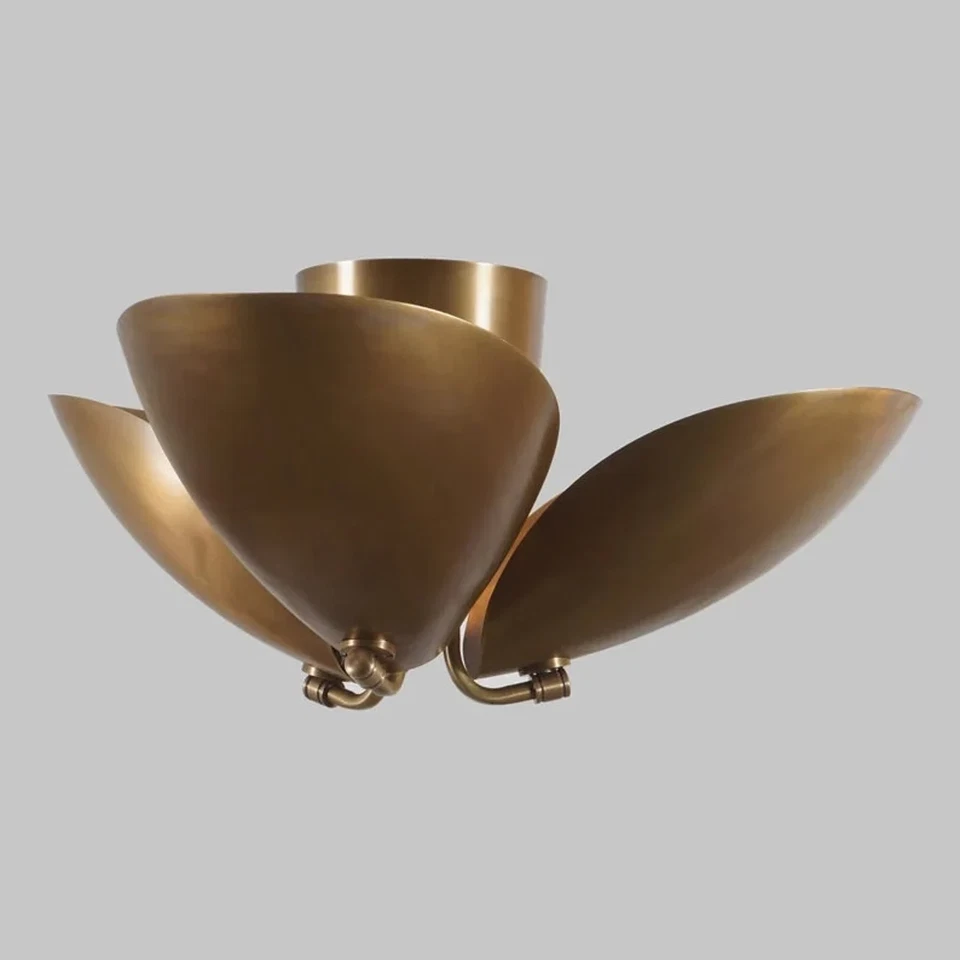 Candelabro moderno vintage latão montagem embutida - meados do século - retrô - Imagem 4 de 4