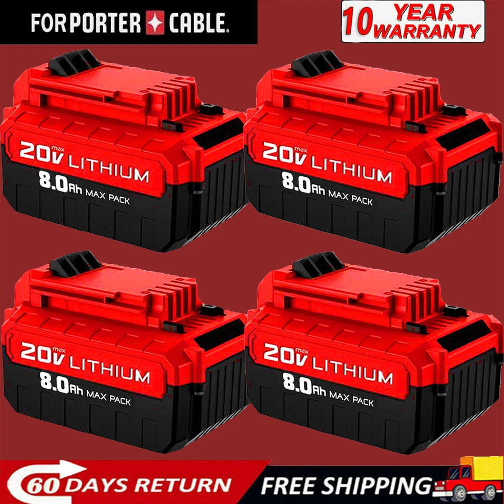 6.5Ah 20 Volt Lithium Ion 8.0Ah Battery for PORTER CABLE 20V Max PCC680L PCC685L