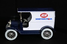 ERTL Replica Ford 1912 Open Front Panel Side IGA Truck Die-Cast Money Bank