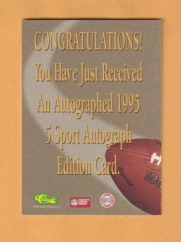Rob Johnson USC Trojans AUTO 1995 Classic Five Sport Lake Forest California 1A - Picture 2 of 2