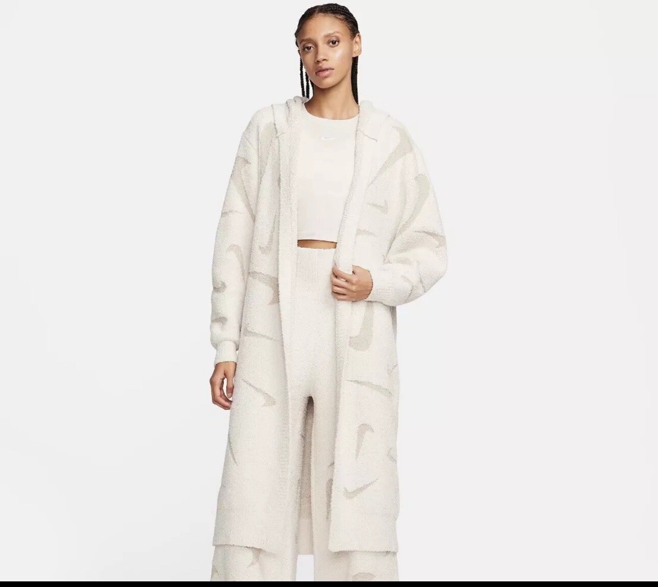 Size 2XL Nike Sportswear Phoenix Cozy Boucle Long Knit Cardigan (FD4282-105)