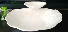 Lenox LINEN CLOSET Pattern Chip and Dip Shell Serving Dish China 13" Wide