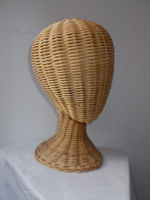 Perückenkopf aus Korb -- 32 cm hoch, Durchm.ca.18 cm - auch  für Hüte und Mützen