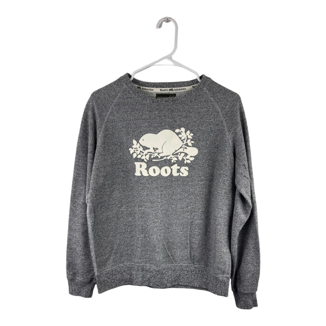 Roots Canada Women's Sz Medium Beaver Pullover Crewneck Sweatshirt Gray |  eBay