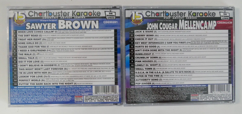 x2 Chartbuster Country Artist Series Karaoke Sawyer Brown & John Mellencamp CD+G - Picture 2 of 2