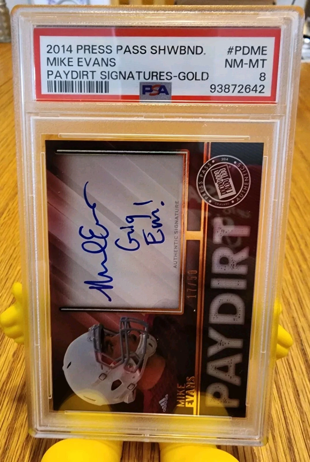 Mike Evans Press Pass Showbound Paydirt Signatures #PDME Gold