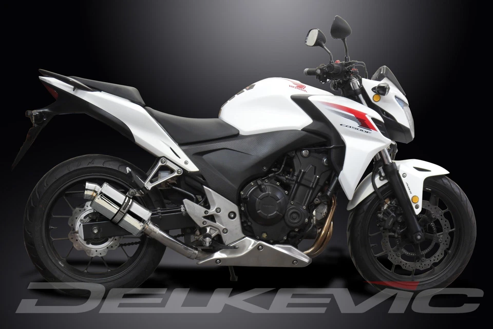 Silenciador escape ovalado acero inoxidable Honda CB500F 13-19 Delkevic Slip On SS70 9" Foto 4 de 4