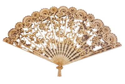 Large Vintage Burwood Wall Fan Art #4402 Gold Hollywood Regency 43  X 26.5 