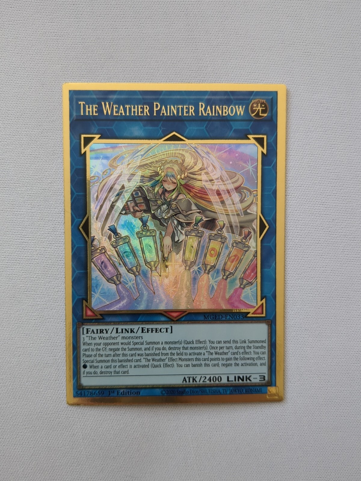 MGED-EN033 The Weather Painter Rainbow Premium Gold Rare 1st Edition LP YuGiOh