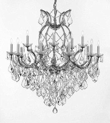 #ad #ad Modern Crystal Glass Maria Theresa Chandelier Silver Elegant Ceiling 16 Lights $578.00