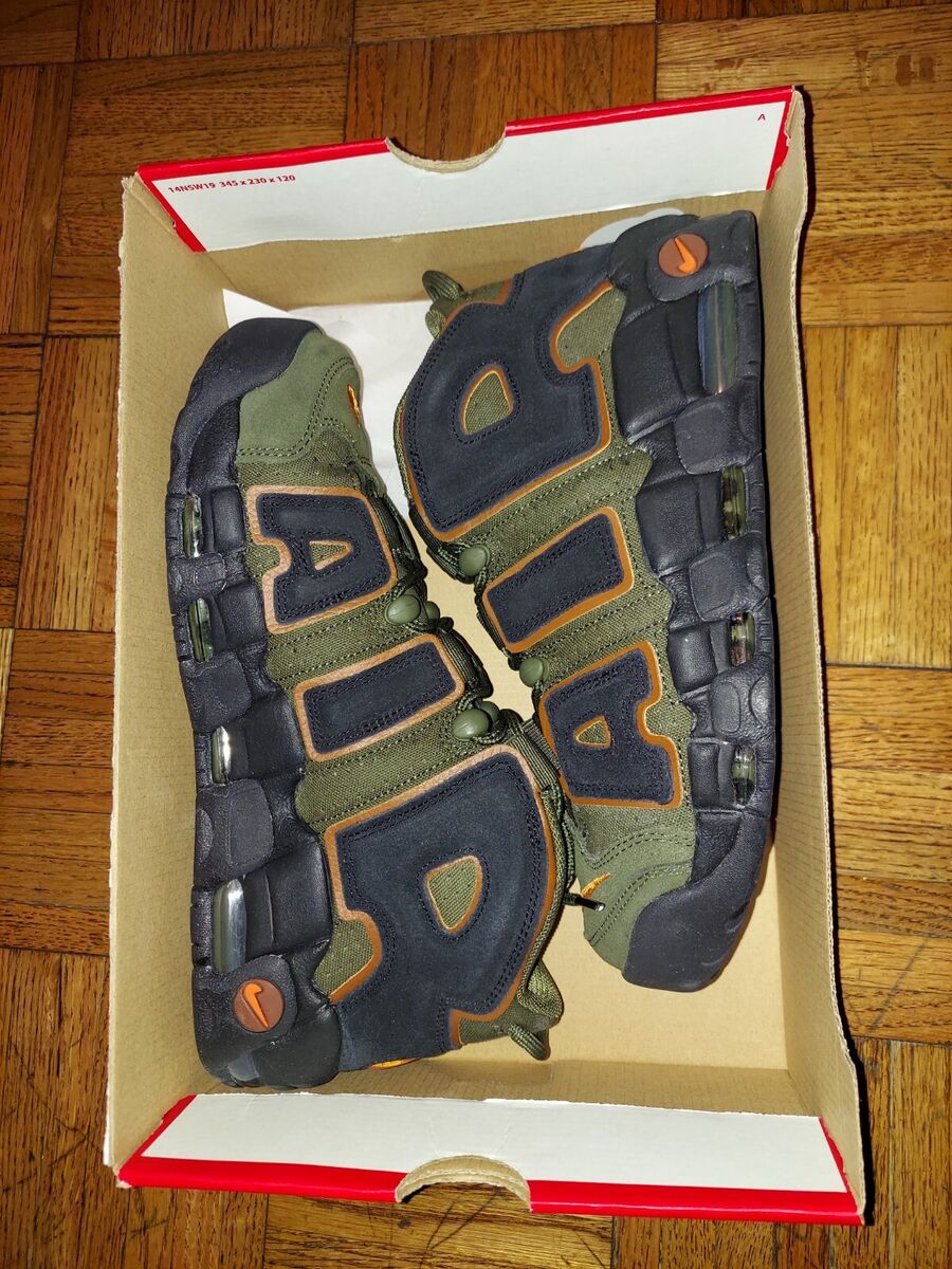 Nike Air More Uptempo 96 Cargo Khaki Alpha Orange Men's Size Nike Air More Uptempo 96 Cargo Khaki Alpha Orange Men's Size