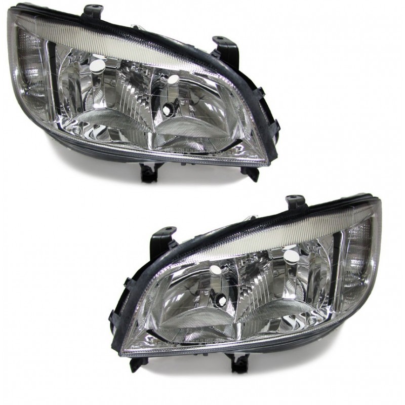 Phares avant chrome pour Opel Zafira A phase 1 et 2 de 1999 à 2005