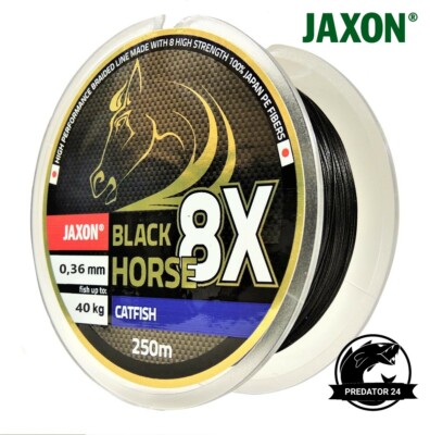 Jaxon Black Horse 8X Catfish Geflochtene Schnur 250m Wallerschnur Welsschnur