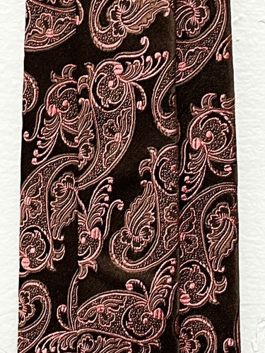 Ted Baker London Silk Tie 57โx4โ Brown Pink Paisley New - Picture 7 of 7