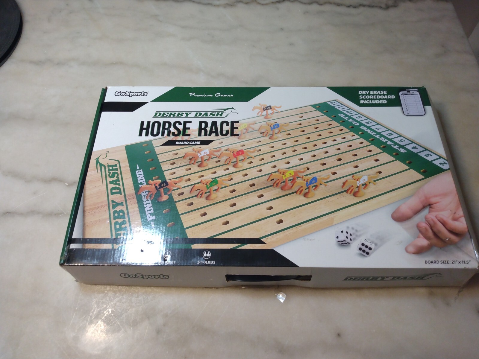 GoSports Derby Dash Horse Race Game Set Tabletop Horse Racing with 2