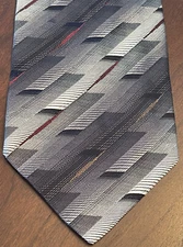 Zanetti Cravtte Black Gray 100% Silk Men’s Neck Tie Made In Italy