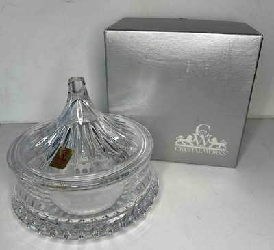 NACTMANN Bleikristall Germany 24% Lead Crystal Candy Nut Compote Bowl Lid New