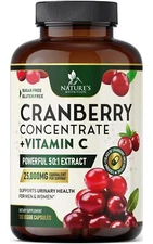 Cranberry Extract Capsules Vitamin C (25000mg Formula) - Natural Urinary Support