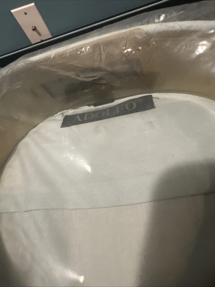 Camisa de vestir Adolfo para hombre 18,5 36/37. Manga larga azul. NUEVO Foto 3 de 4