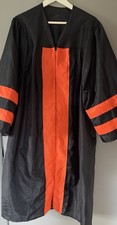 JOSTENS BLACK Orange 5  4-5  6  GRADUATION CAP  GOWN WORN ONE Day Small J70