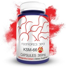 Nootropics Depot KSM-66 Ashwagandha Capsules | 300mg | 90 Count (Pack of 1)