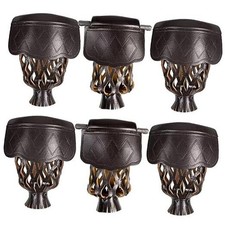 Pool Table Pockets - Leatherette Billiard Set of 6 Dark Brown-Diamond