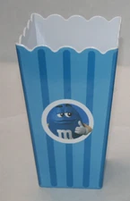M&M's World Blue Popcorn Container M & M Collectible 7 3/4" Tall