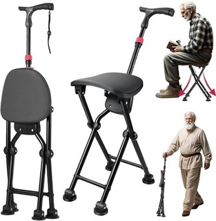 Walking Stick with Seat Capacity 145 kg Foldable Cane Seat for Adults AU