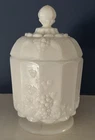 Vtg. Westmoreland Milk Glass Paneled Autumn Grape Candy Dish w/ Lid
