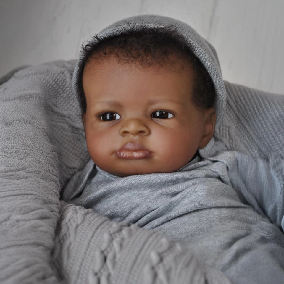 Realistic Reborn Baby Dolls Black Boy, 20 Inch African American Newborn Boy D... - Image 4 of 4