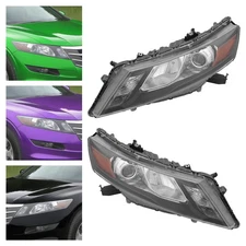 Left&Right Side Headlamp Halogen Headlight W/O DRL For Honda Crosstour 2010-2012