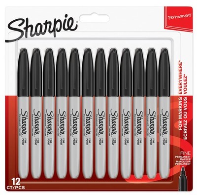 Sharpie Permanent-Marker FINE schwarz 12er Blisterkarte