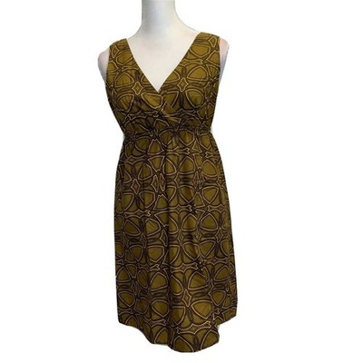 Michael Kors Women V Neck Sheath Dress High Waist Sleeveless Cotton Size S P