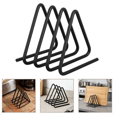 Space Saving Black Metal Kitchen Rack for Cutting Boards and Pot Lids Organizer