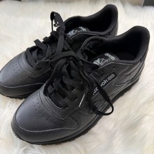 Reebok Black Classic Leather Sneakers Women's Size 6.5