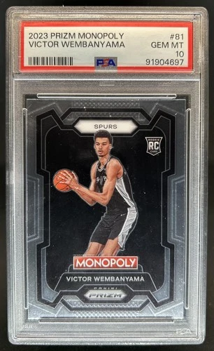 2023-24 Panini Prizm Monopoly Victor Wembanyama RC Rookie #81 Spurs PSA 10