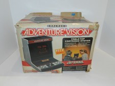 Vintage Entex Adventure Vision Tabletop Arcade Game Console With 4 Games + Box