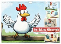 "Calendar 2027 · US Version · Crazy Chickens (Wall Calendar 2027 12\" × 8\" Landsca"