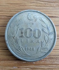 Turkey 100 Lira Coin 1988 Turkish 20th Century Coin