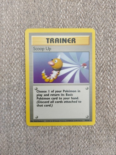 Pokémon TCG Scoop Up Trainer Card Base Set Unlimited Rare 78/102 WOTC NM