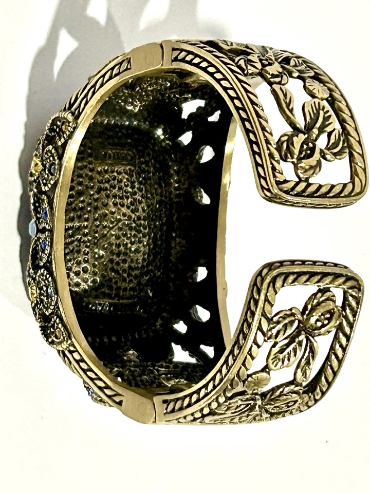 Brazalete con bisagras HEIDI DAUS Impresiones Irresistibles Piedra Azul Art Deco Foto 4 de 4