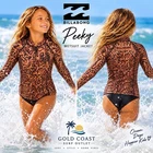 BNWT BILLABONG KIDS GIRLS TEEN PEEKY WETSUIT JACKET SIZE 12 (LEOPARD)