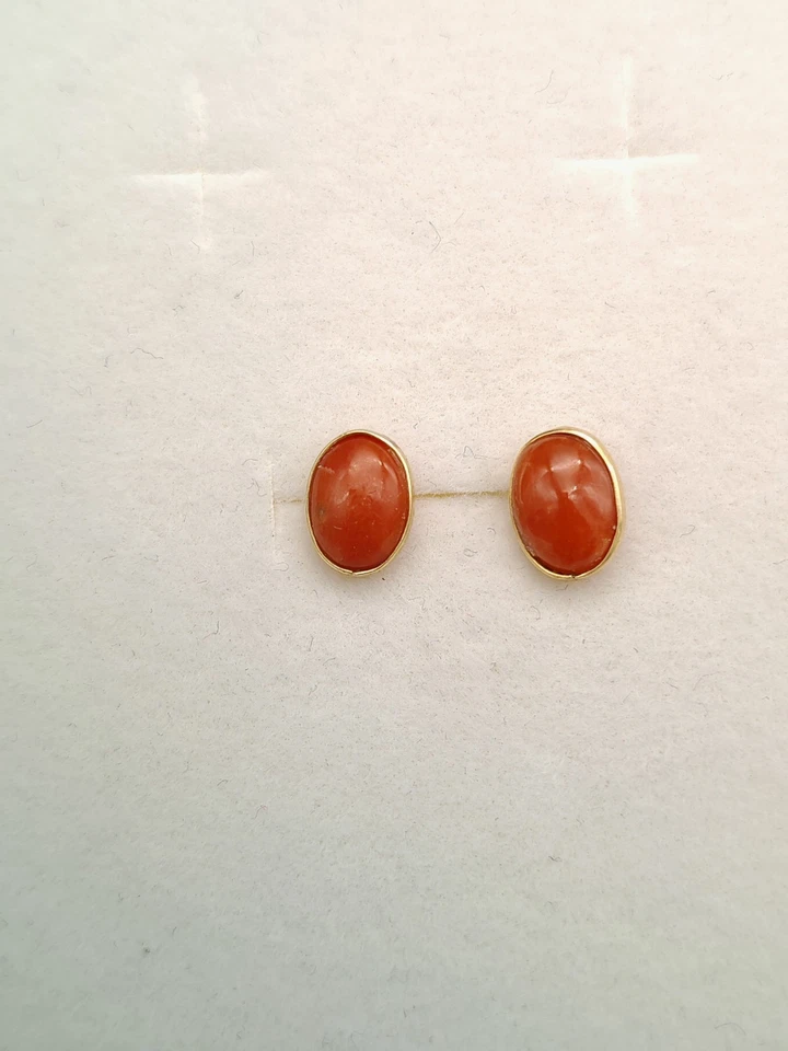 Orecchini donna corallo rosso di Sardegna naturale argento 925 fatti in Italia - Immagine 2 di 4