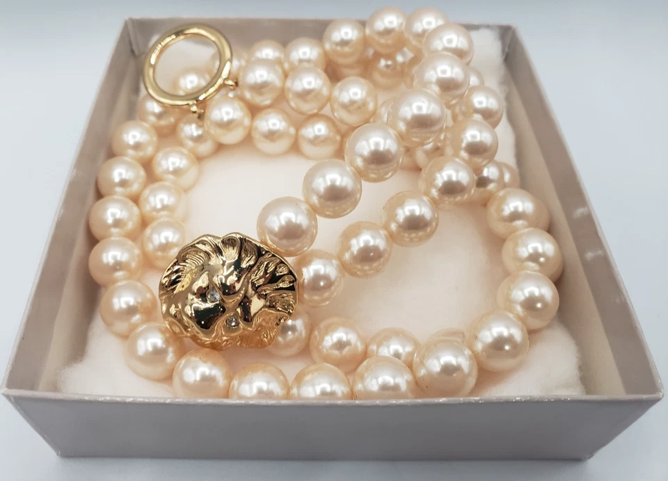 KENNETH LANE Avon Necklace & Lion Head Doorknocker Pierced Earring Set KJL 1986 - Image 2 of 4