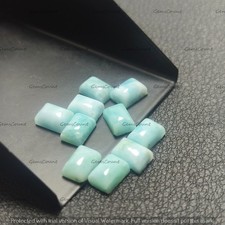 Natural Larimar Rectangle Cabochon Healing Crystals Polished Gemstone
